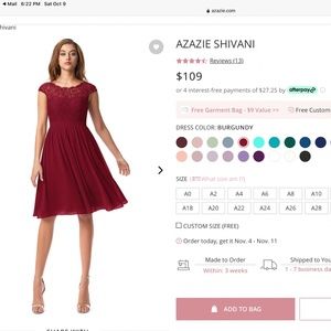 Azazie Shivani Burgandy Formal Bridesmaids Dress Size 4